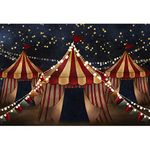 Renaiss 15x10ft Red White Circus Backdrop Night Sky Carnival Big Top Tent Photography Background Baby Shower Kids Birthday Party Decoration Supplies Vinyl Photo Studio Props