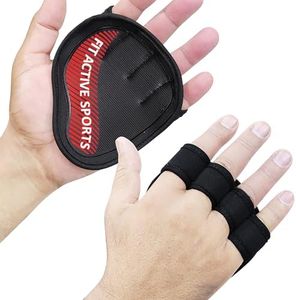 Fit Active Sports Weight Lifting Gloves for Men & Women - Durable Gym Workout Gloves with Grip Pads, Rubber Padding to Prevent Calluses | Red, Small/Medium