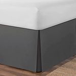 AmigoZone Plain Cotton Percale Platform Base Valance Pleated (Charcoal, 4FT Small Double)