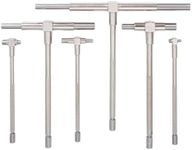 Lancoon 6Pcs Telescopic Gauge Set, T Bore Hole Gauge with 5/16″-6″(8-150mm) Adjustable High Precision Stainless Steel Easy to Carry for Hole Quick Inside Measurement Silver