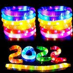 16 PC Glow Tubes Light Up Toys Pop Tubes,Glow in the Dark Party Supplies Large Glow Sensory Sticks Party Favors for Kid Adult Pull&Stretch Toy for Holiday Birthday indoor Outdoor Party Gift