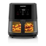 Chefman TurboTouch Easy View Air Fryer, The Most Convenient And Healthy Way To Cook Oil-Free, Watch Food Cook To Crispy And Low-Calorie Finish Through Convenient Window, 8 Qt