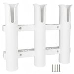 Wall Mounted Fishing Rod Holders Tubes Links Fishing Rod Holder Rack Rests (3-Pole-White)