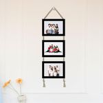 ArtX 3 Customized Photo Frames With Photo Upload, Wall Hanging Photo Frame, Personalised Wall Room And Home Decor Gift, 5x7, Personalised Photo Print With Frame, Black, Set Of 1