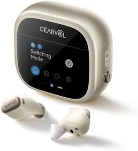 Cearvol Wave OTC Hearing Aids for Seniors, Smart Touchscreen Charging Case, NeuroFlow AI 2.0, Bluetooth Dual-Device Connection, Direct AUX-IN (Starlight)