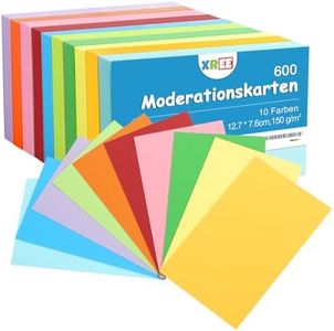 600 Piezas Tarjetas de Papel, 12.7 x 7.6cm Tarjeta Cartulina Tarjeta Blanda Flash Cards para Presentación y Moderación en la Escuela de Oficina (10 Colores, 150 g/m²)
