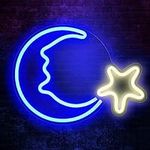 Neon Sign, 15" LED Moon Star Neon L