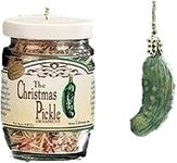 Roman 2-Piece Exclusive Christmas Pickle and Decorated Glass Jar Hanging Ornament, 1.5-Inch