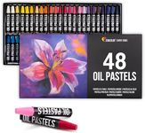 Zenacolor Oil Pastels for Artists (Set of 48) - pastel oil pastels for kids - High-Pigment Water-Resistant Oil Pastel Colors - Soft Texture, No Residue - Art Supplies for Artists