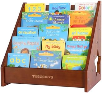 TUEGEGNS Montessori Bookshelf,Toddler Bookshelf for Kids,Organize Your Little One's Reading Adventure with Our Natural Wood Kids Bookshelf - Perfect for Ages 1-5! (brown)