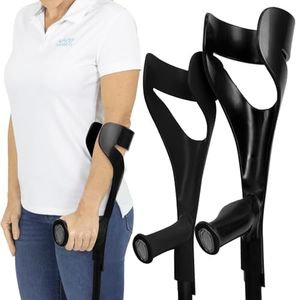 Vive Forearm Crutches (Pair) - Adjustable, Lightweight Arm Crutches Forearm for Adults - Ergonomic Arm Crutch Cuff and Comfortable Handles - Heavy Duty Crutches Non Slip Skid Replaceable Rubber Tips