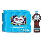 Ribena Blackcurrant Juice Drink No added Sugar 500ml - Multipack of 12 | Real British Blackcurrants | Rich in Vitamin C | No Artificial Colours | Low Calorie |100% Recycled Plastic Bottle