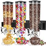 Cereal Dispenser Wall Mounted, Triple Dry Food Dispensers, Grain Dispenser Wall Mount Candy Dispenser, Snack Dispenser for Store Oatmeal Coffee Bean Nuts, Wall Kitchen Food Container with 3 Cups, 4.5L