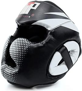 Boxing Headgear for Men Youth, MMA Training Kickboxing Sparring Martial Arts Head Gear Helmet, White, L/XL