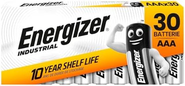 Lot de 30 piles AAA Industrial – Energizer piles AAA LR03 Micro 1,5 V Alcaline Utilisation professionnelle et longue durée pour instruments de mesure Torches et appareils électroniques 3 paquets de 10