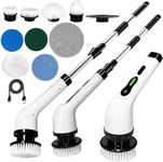 NELVINEXPORTS Royal Electric Spin Scrubber, Cleaning Brush Scrubber for Home, 300RPM/Min, 9 Replaceable Brush Heads, 90 Min Work Time, 3 Adjustable Size, 2 Adjustable Speeds, for Bathroom, Floor Tiles