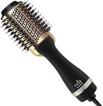24K Gold Styling Surface Hot Brush 3 in 1 One Step and Styler Volumizer for Straightening, Curling, Salon Negative Ion One Step Styler, Hot Air Blow Brush for Women Golden One step Best Gift Your Partner (ONE STEP HAIR DRAYER)