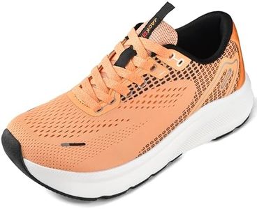 JACKSHIBO Wide Toe Box Shoes for Men Arch Support Shoes Wide Width Sneakers for Running Walking Athletic Tennis Orthopedic Plantar Fasciitis Workout with Thick Cushioned Zero Drop Sole, Orange, 9.5