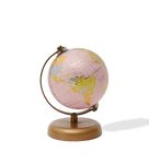 CASA DECOR Trinity With Metallic Arc Color Home Decor World Globe Office Decor Gift Item showpiece Set of 1 (Dia-3 Inch, Pink)