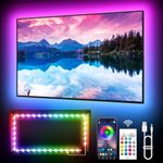 KANTUTOE TV LED Lights, 3m LED Lights for 32-45 Inch TV, RGB LED TV Backlights with Remote, Music Sync Bluetooth APP Control TV LED Strip Lights USB Powered for Bedroom