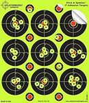 25 Pack - 3" "Stick & Splatter" Self Adhesive SPLATTERBURST Shooting Targets - Instantly See Your Shots Burst Bright Fluorescent Yellow Upon Impact - Great for all firearms, rifles, pistols, AirSoft, BB and Pellet guns!