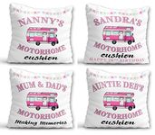 Motorhome Cushion Personalised Christmas Gift for Her - Camping Birthday Gift for Women - Mother's Day Gift Mum Grandma Nana Nanny - Holiday Motor Home Pillow - Custom Name Pink Motorhome Decor