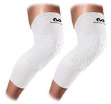 McDavid 6446 Extended Compression Leg Sleeve with HexPad Protective Pad, White, Medium-One Pair