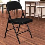 Story@Home Folding Chairs Portable Foldable Dining Chairs Home Office Student Study Chair, Black