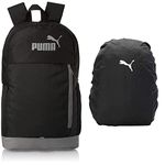 Puma Casual 3 Compartment Backpack Ind Ii Black-Castlerock Packable Rain Cover Black, 40 Litre