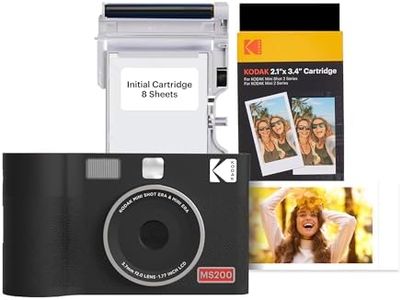 KODAK Mini Shot 2 ERA 4PASS 2-in-1 Instant Camera and Photo Printer (2.1x3.4 inches), Initial 8 Sheets + 30 Sheet Pack Bundle, Black