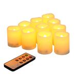 Flameless Votive Candles with Remote Control and Timer Bulk Set of 10 Tealight Candles/Realistic Outdoor Flickering Battery Operated LED Tea Lights (Batteries Included) 200Hours