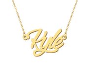 18k Gold Plated Kyle Name Necklace for Womens Mens Stainless Steel Birthday Father Day Jewelry