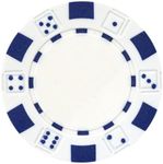 DA VINCI 50 Clay Composite Dice Striped 11.5 gram Poker Chips, White