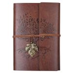 PU Leather Journal Notebook, Refillable Travel Writing Journals Diary, Gifts for Women, Men, Teen Girls and Boys, 100GSM Lined Paper,160 Pages(Brown, A6 5.1" x 7.2")