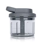 Zyliss Easy Pull Food Processor | 800ml Capacity | Manual Handheld Onion/Garlic/Vegetable Chopper/Slicer/Blender with Pull Cord | Grey | Dishwasher Safe