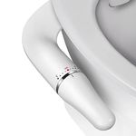 SAMODRA Ultra-Slim Bidet,Bidet Attachment for Toilet UK, Non-Electric Bidet Seat Attachment Dual Nozzle (Rear/Feminine Wash),with Hose and Brass Valve