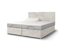 Backcarebeds Majestic Twin (5Ft King) Electric Adjustable Bed Comes with Memory Foam Mattress & Quiet Motors | Mobility Beds | Headboard 1B in Suedette Ivory Colour