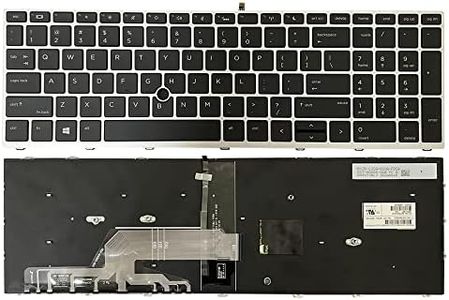 Gintai Laptop Silver US Keyboard with Backlit Replacement for HP ProBook 650 G4 650 G5 655 G4 655 G5 L09595-001 L00741-001 L09593-001 603780134101 6037B0134201