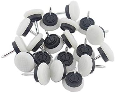 50pcs Round Heavy Duty Nylon Furniture Pads,Ulifestar Nail On Furniture Sliders Hardwood Floor Protectors for Chair Table Desk Desser Cabinet Sofa Couch Leg Feet Non Slip Glides Dia 24mm(White)