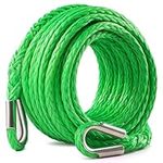 DAYDOOR 3/8'' x 50 Ft Synthetic Winch Rope Extension, 26,500 Lbs Winch Rope Extension for Off Road Recovery, Suitable for ATV UTV SUV (Green)