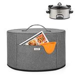 Luxja Slow Cooker Cover (Aluminum Foil Lining), Slow Cooker Dust Cover Fits for Most 6-8 Quart Oval Slow Cooker, Gray