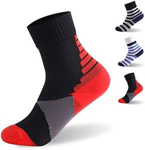 Waterproof Boys Socks, RANDY SUN Crew Outdoor Sports Hiking Wader Socks 1 Pair for Cycling, Hiking, Skiing, Snowboating 1 Pair Red