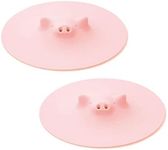 Piggy Steamer Microwave Lid 6.9 in - Set of 2 - Multipurpose for Steaming, Covering, and Opening Jars - Pink