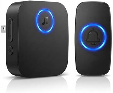 ELKRTG Wireless Doorbell, Waterproof Door Bell with 8 Colorful Breathing Light, 60 Chimes, 2 Mute Modes, 5 Volume Levels, Loud Doorbells Wireless for Kids Room Home Classroom Apartment Office