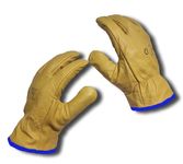 LLB Premium Fleece Lined Yellow Leather Winter Thermal Cold Work Gloves PPE HGV Lorry One Pair Large L 9