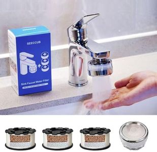 SEECCUB 4 In1 Long-Lasting Sink Faucet Water Filter. Replaceable Tap Water Purifier for Kitchen and Bathroom.Remove 99% Chlorine Soften Hard Water. Relieve Dry Skin, Suitable for Sensitive Skin