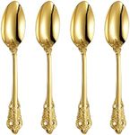 KEAWELL Luxury 7" Tea Spoon, Set of 4, 18/10 Stainless Steel, Sturdy Dessert Spoon, Gorgeous Design with Exceptional Mirror Polished Finish