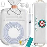 Medi Grade Enema Kit for Adults, 2 Litres - Transparent, Hands-free Colonic Irrigation Home Kit for Enemas at Home with One-way Valve and Enema Bag - Perfect for Coffee Enema Kits & Colon Cleanse Kits