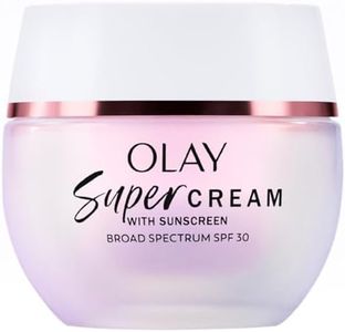 Olay Super Cream with Sunscreen SPF 30, 1.7 oz, Ultra Lightweight Face Moisturizer - Vitamin C & E, Hyaluronic Acid, Niacinamide, Collagen Peptide - Hydrate, Smooth, Brighten, Firm, and Protect