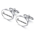 HONEY BEAR Mens Oval Wedding Cufflinks with Gift Box (Groomsman)